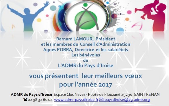 L'ADMR du Pays d'Iroise vous souhaite une bonne année !!