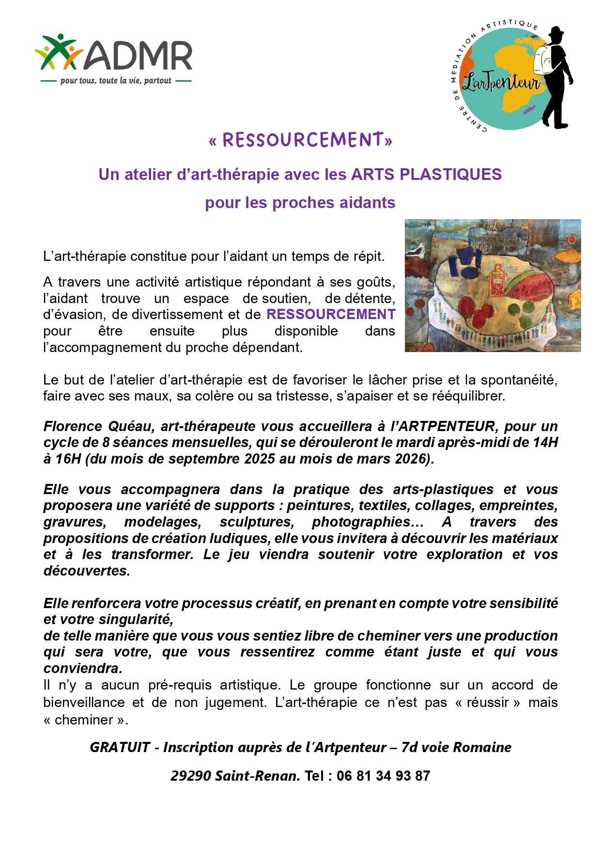 Art thérapie pour les proches aidants