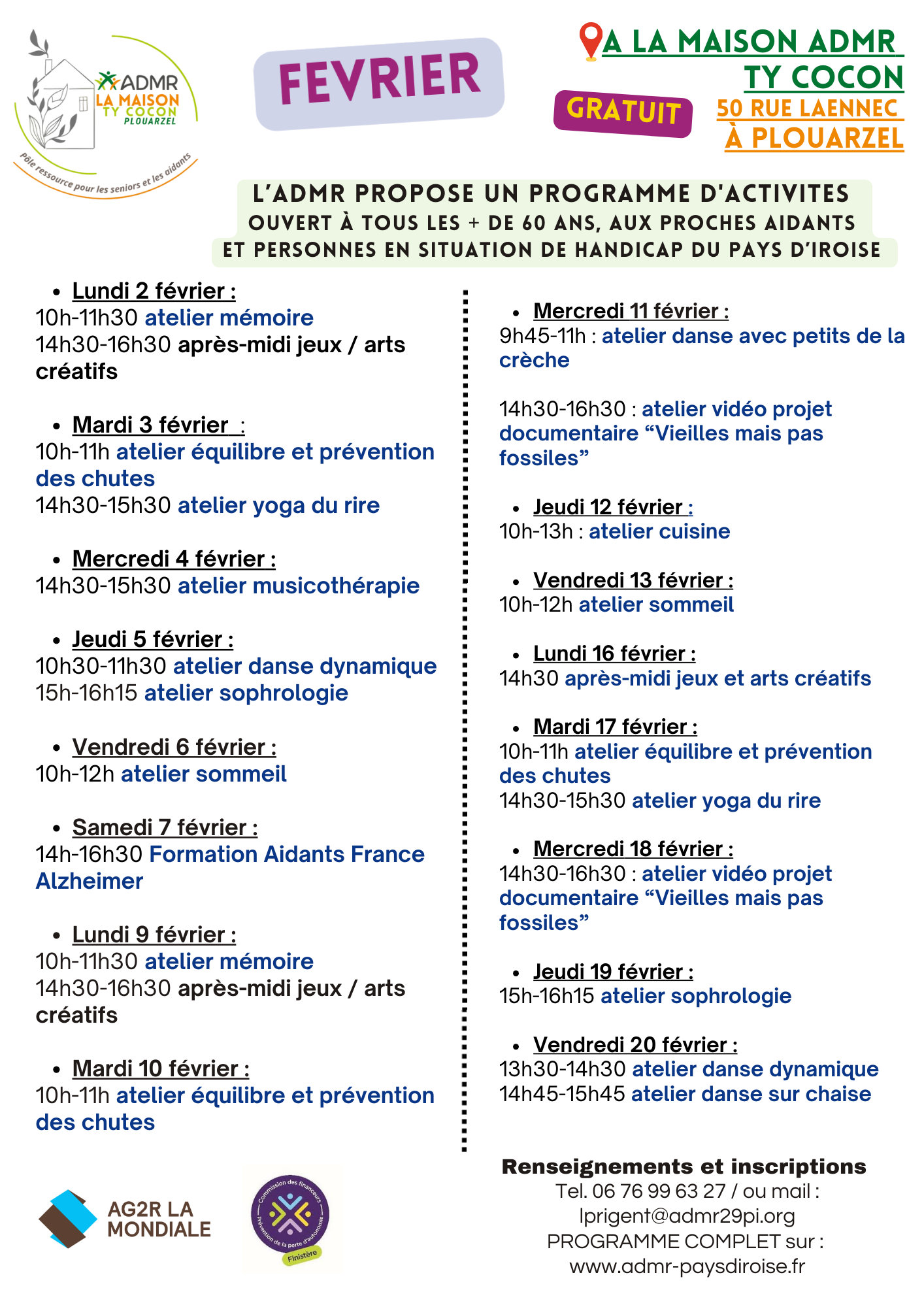 Programme Maison ADMR F&eacute;vrier