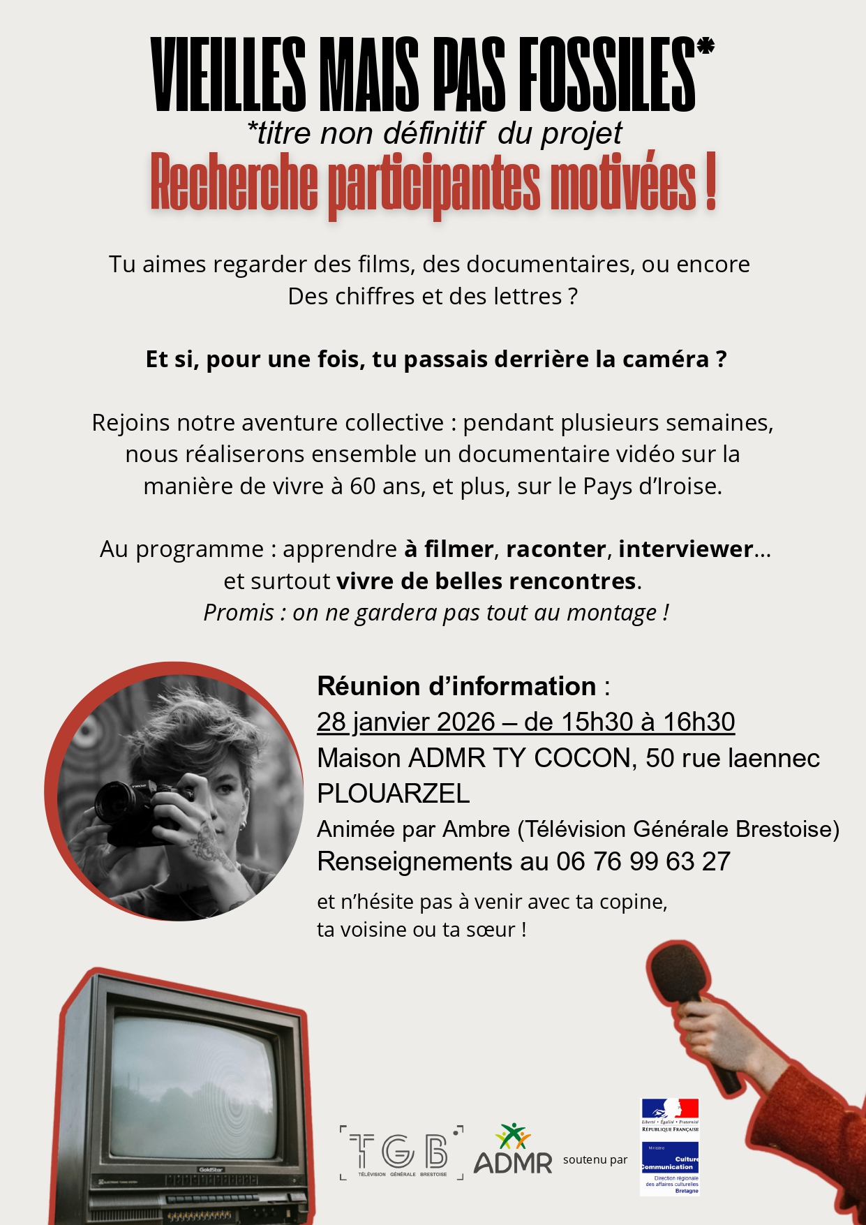 R&eacute;union d'information projet ateliers vid&eacute;o