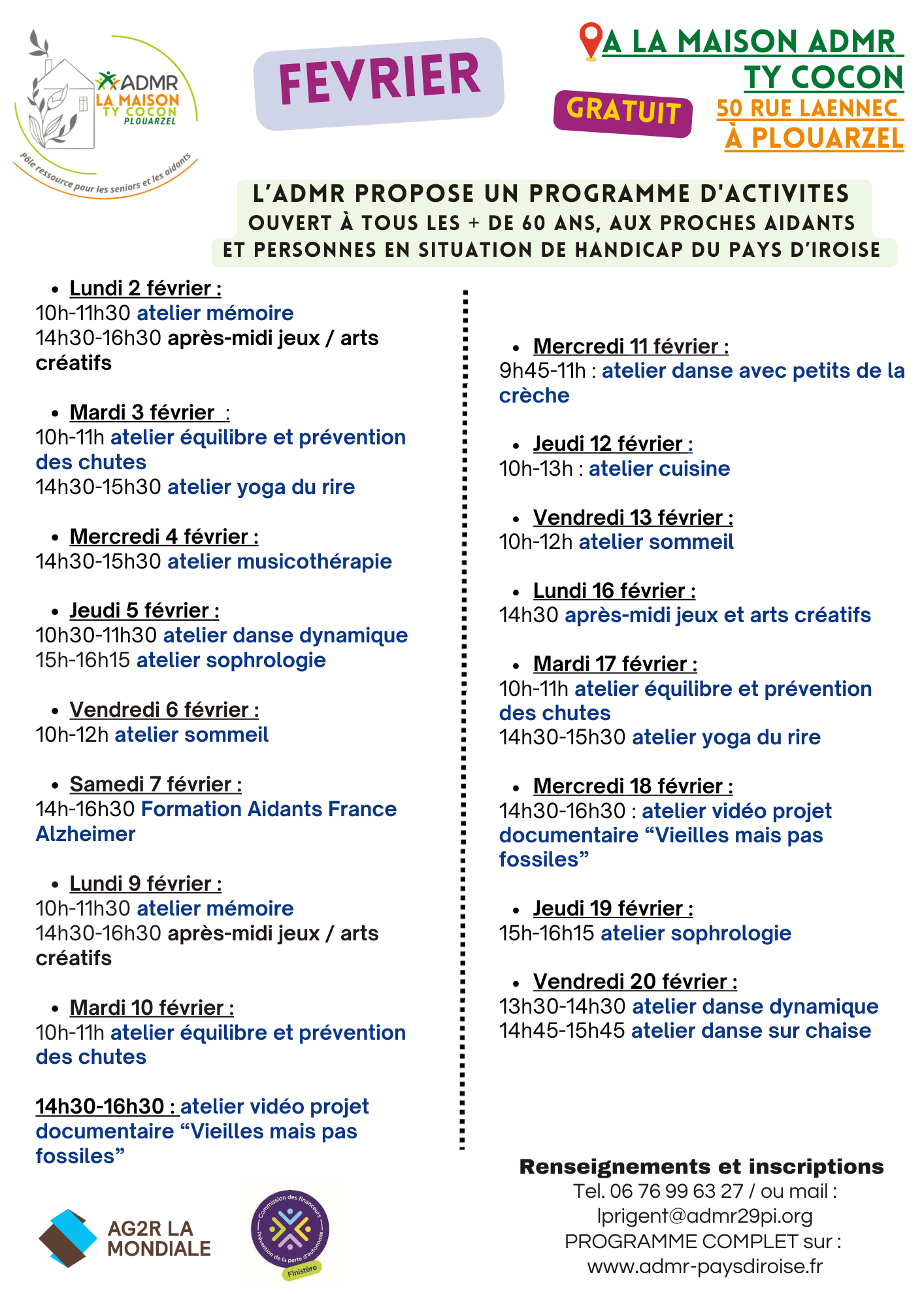 Programme Maison ADMR F&eacute;vrier